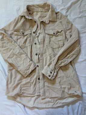 Roxy Women's Light Beige Corduroy Shirt Jacket